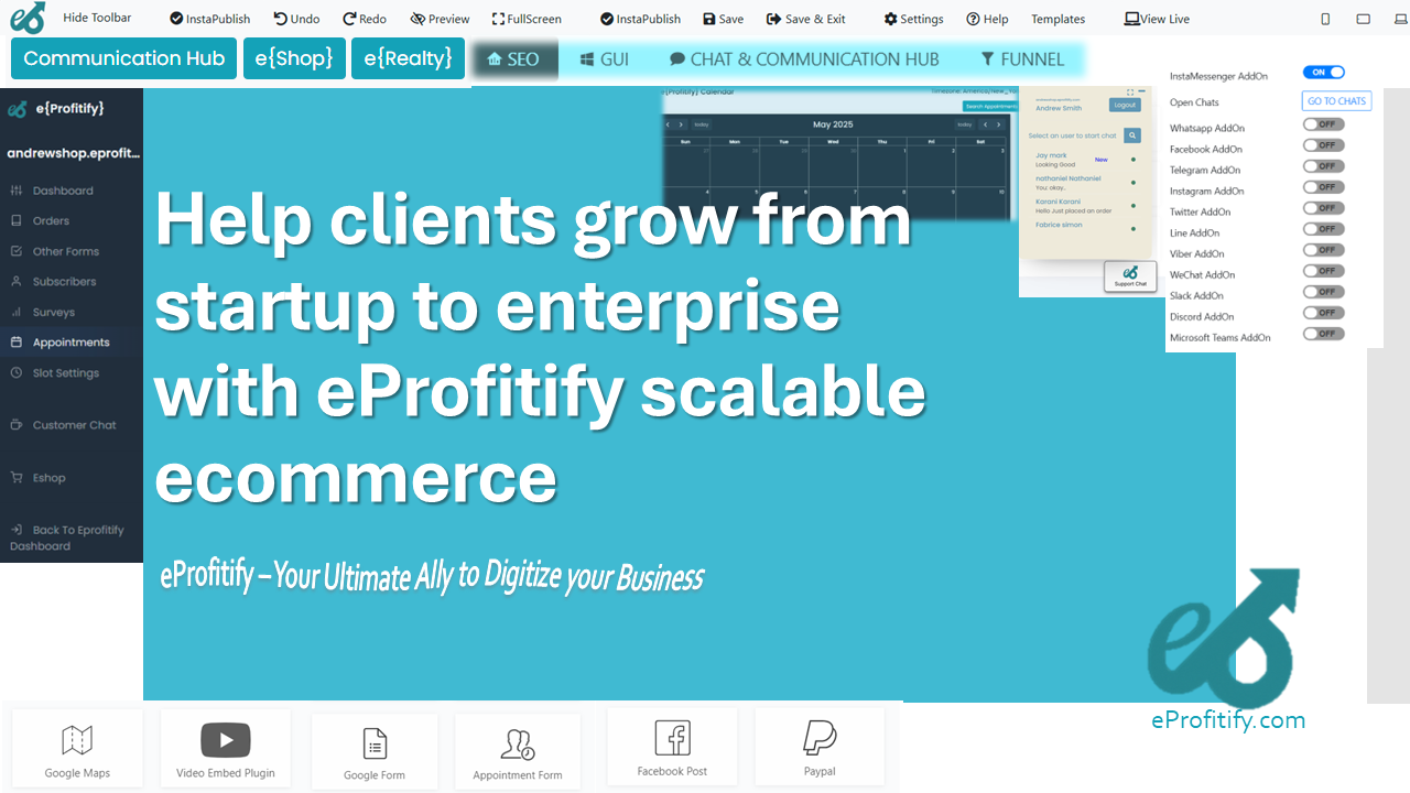 Help clients grow from startup to enterprise with eProfitify scalable ecommerce